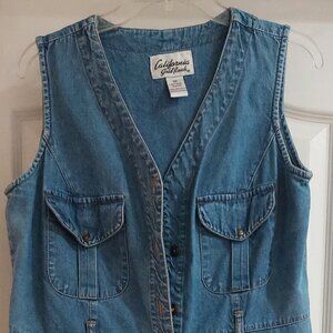 California Gold Rush Demin Vintage Knee Length Dress Sz 12P